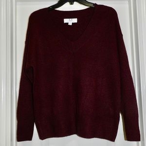 Magaschoni V-Neck Sweater XS Maroon NWOT